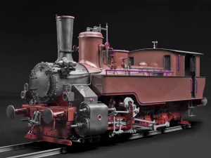 locomotiva a vapore classe mav 475 cisterna per treno classico Modello 3D