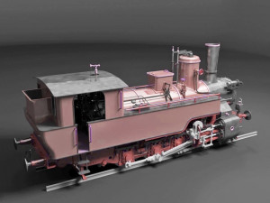 mav class 475 steam engine locomotive tank engine for classic train Modèle 3D