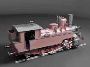 Mav classe 475 motor tanque locomotiva a vapor para trem cl&aacute;ssico Modelo 3D
