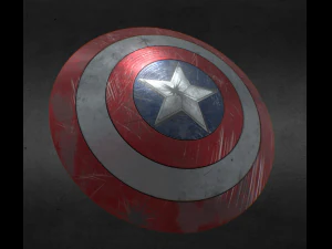 Captain America Battle Worn Shield 3D Modell