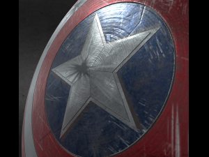 captain america battle worn shield 3D 模型