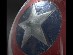 captain america battle worn shield 3D Model