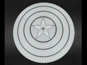 captain america battle worn shield 3D Model