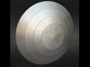 captain america battle worn shield 3D 模型