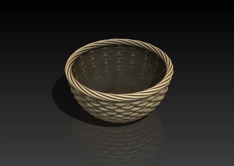 wicker fruit or bread basket 3D Model .c4d .max .obj .3ds .fbx .stl .blend 