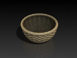 枝編み細工品の果物またはパンのバスケット 3Dモデル