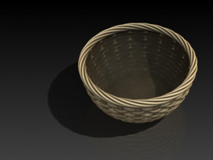 wicker fruit or bread basket 3D Model