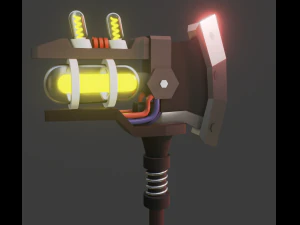 bijl - cyberpunk - laag poly 3D Model