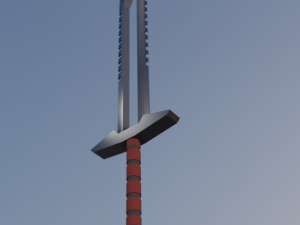 ollow sword low polly Model 3D