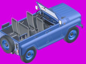 uaz-469 - russian hammer 3D Model