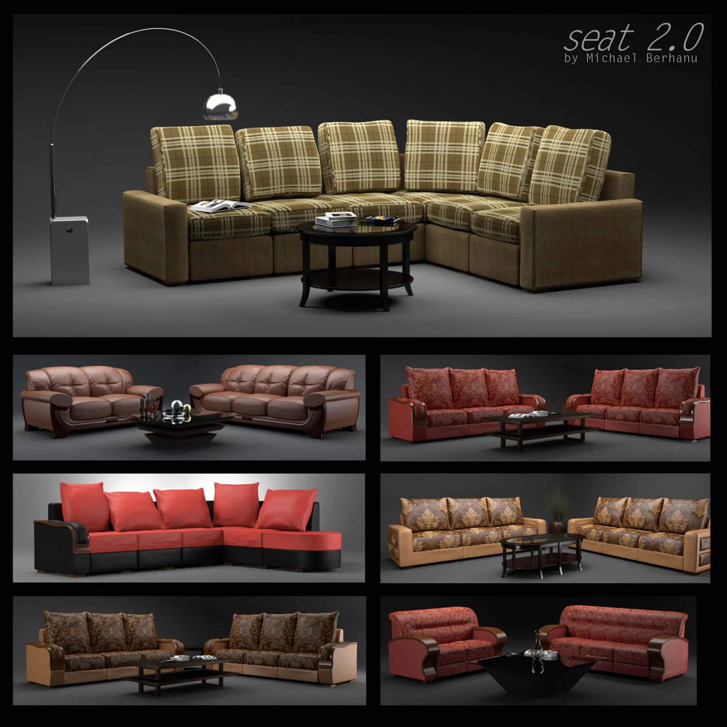 sofa 3D Model .c4d .max .obj .3ds .fbx .stl .blend 