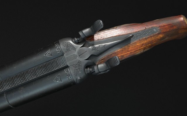 sawn-off shottoz-63 low-poly game-ready 3D Model .c4d .max .obj .3ds .fbx .stl .blend 