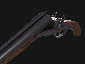 sawn-off shottoz-63 low-poly game-ready 3D Model