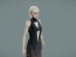 a girl in a dress 3D Model