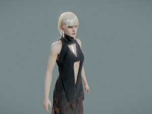 a girl in a dress 3D 模型