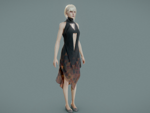 a girl in a dress 3D Модель