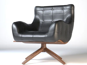 nowoczesne sk&oacute;rzane krzesło Model 3D