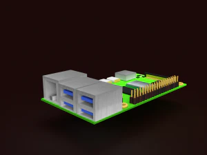 malina pi 4 Model 3D
