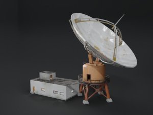 abandoned radio observatory building with satelitte dish Model 3D