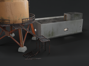 abandoned radio observatory building with satelitte dish Model 3D