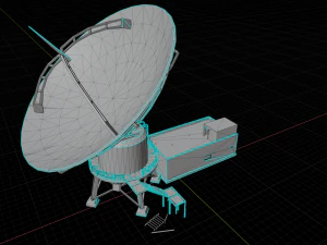 abandoned radio observatory building with satelitte dish 3D Model