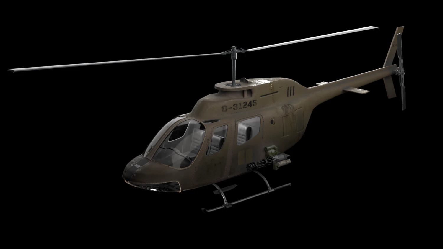 AW119 Koala military helicopter 3D Model .c4d .max .obj .3ds .fbx .stl .blend 