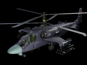 Russian helicopter Kamov Ka-52 alligator 3D Model