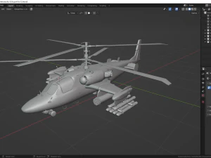 Russian helicopter Kamov Ka-52 alligator 3D Model