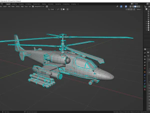 Russian helicopter Kamov Ka-52 alligator 3D Model
