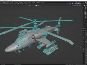 Russian helicopter Kamov Ka-52 alligator 3D Model