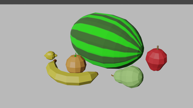 6 low poly fruits pack Modelo 3D .c4d .max .obj .3ds .fbx .stl .blend 