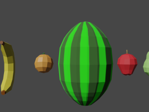 6 low poly fruits pack Modelo 3D