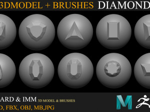 50 diamond collection brush 3D Model