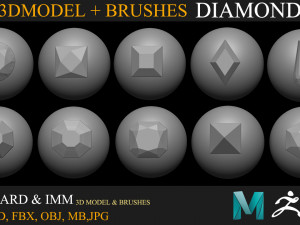 50 diamond collection brush Modelo 3D