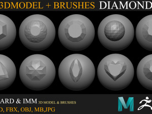 50 diamond collection brush Modelo 3D