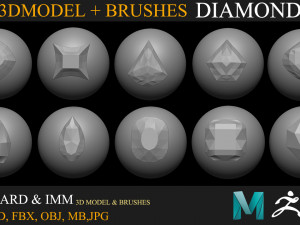 50 diamond collection brush Modelo 3D