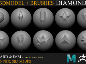 50 diamond collection brush Modelo 3D
