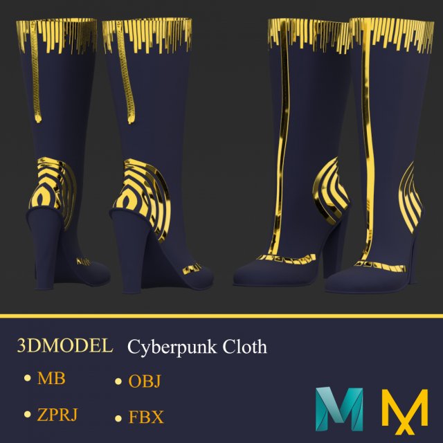 woman cyberpunk cloth 3D 模型 .c4d .max .obj .3ds .fbx .stl .blend 