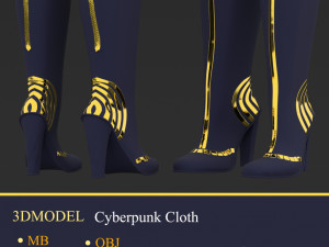 woman cyberpunk cloth 3Dモデル
