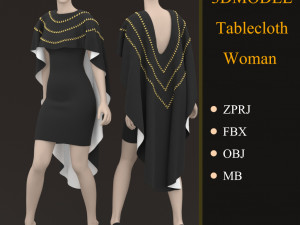 woman tablecloth marvelous designer clo3d 3Dモデル