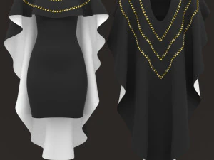 woman tablecloth marvelous designer clo3d 3D Model