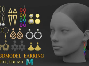 20代のイヤリング・アクセサリー 3Dモデル