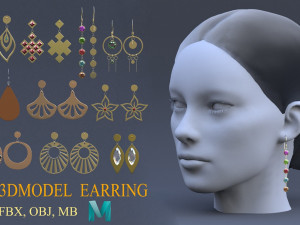 20 s of earring accessories 3D Model