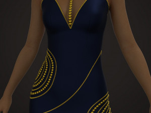 stylish parliamentary dress marvelous designer and clo3d 3D Модель