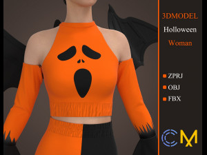 dress halloween women marvelous designer and clo3d 3D Model