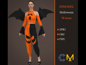 dress halloween women marvelous designer and clo3d Modèle 3D