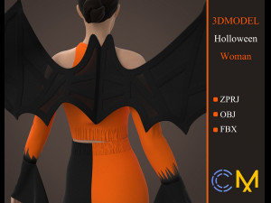 dress halloween women marvelous designer and clo3d Modèle 3D