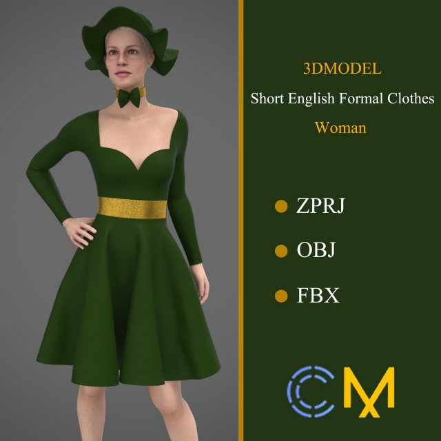 short english formal clothes marvelous deaigner and clo3d Modelo 3D .c4d .max .obj .3ds .fbx .stl .blend 