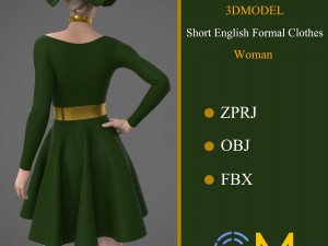 short english formal clothes marvelous deaigner and clo3d Modelo 3D