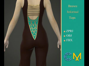 коричневые нормальные топы для женщин, чудесный дизайнер и clo3d 3D Модель